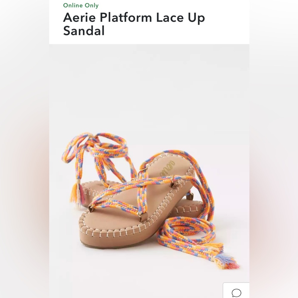 Aerie Platform Lace Up Sandal